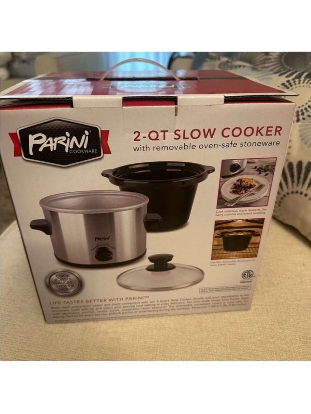 Parini 2-Qt Slow Cooker - Black with Red Packaging - Picture 4 of 6
